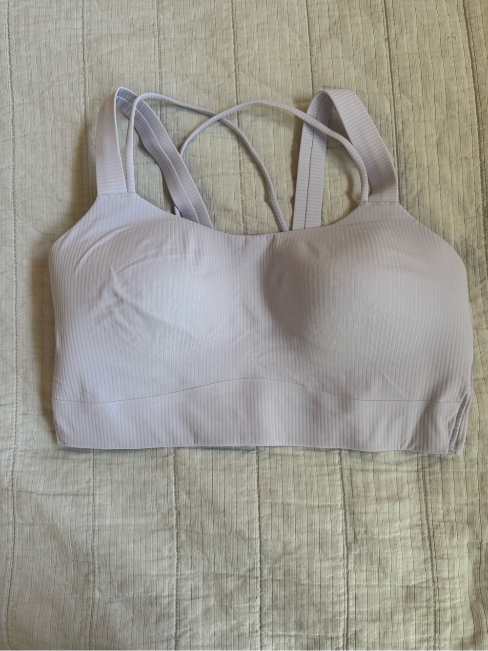 Lululemon cloud  Lavender Ribbed Strappy Sports Bra